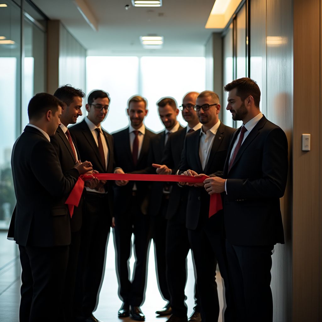 Zakladatelia spoločnosti BiznisKonzult počas otvorenia prvej kancelárie